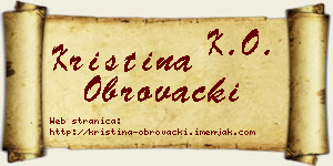 Kristina Obrovački vizit kartica